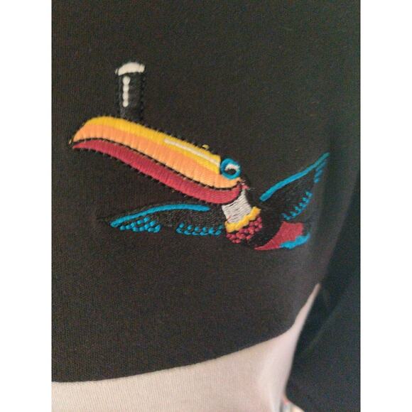 Guiness Embroidered Toucan Short Sleeve Rugby Polo Pull On Shirt Size Large - Picture 2 of 10